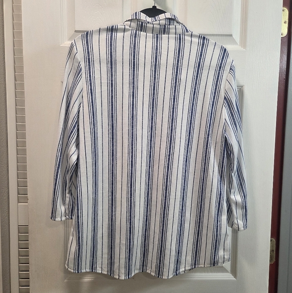 Eden & Olivia Blue and White Striped Blouse - Picture 7 of 7